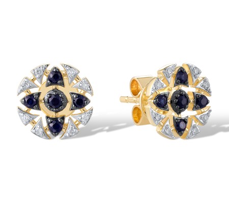 14KYWB Earrings Blue Sapphire,Diamond (E321296SAP14KYWB)