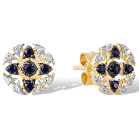 14KYWB Earrings Blue Sapphire,Diamond (E321296SAP14KYWB)