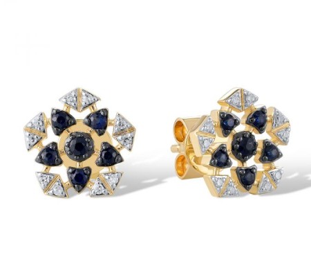 14KYWB Earrings Blue Sapphire,Diamond (E321297SAP14KYWB)