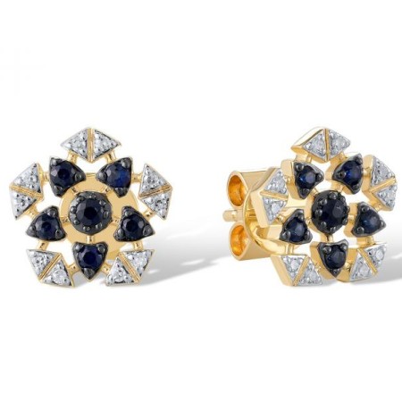 14KYWB Earrings Blue Sapphire,Diamond (E321297SAP14KYWB)