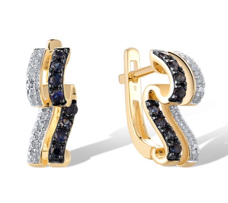 14KYWB Earrings Blue Sapphire,Diamond (E321320SAP14KYWB)