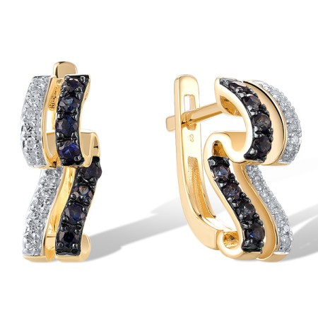 14KYWB Earrings Blue Sapphire,Diamond (E321320SAP14KYWB)