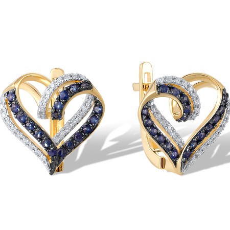 14KYWB Earrings Diamond,Blue Sapphire (E321321SAP14KYWB)