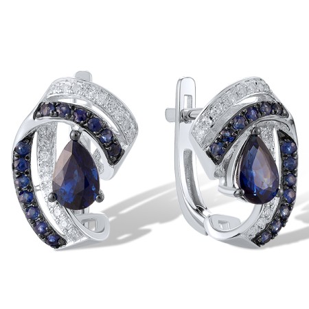 14KWB Earrings Blue Sapphire,Diamond (E321322SAP14KWB)
