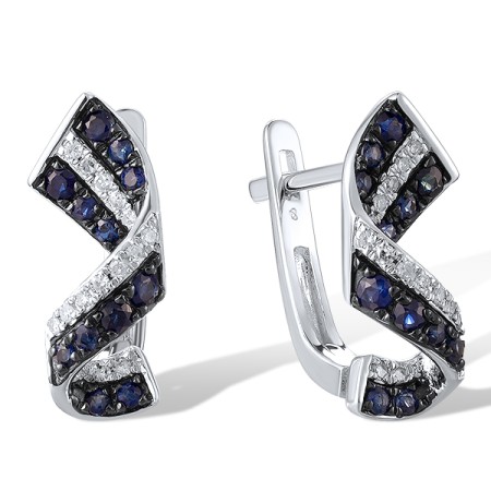 14KWB Earrings Blue Sapphire,Diamond (E321323SAP14KWB)