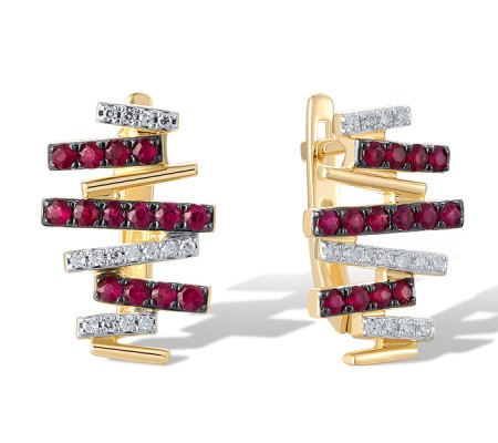 14KYWB Earrings Diamond,Ruby (E321326RUY14KYWB)