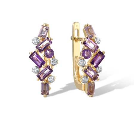 14KYW Earrings Amethyst,Diamond (E321343AME14KYW)