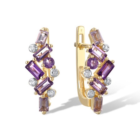 14KYW Earrings Amethyst,Diamond (E321343AME14KYW)
