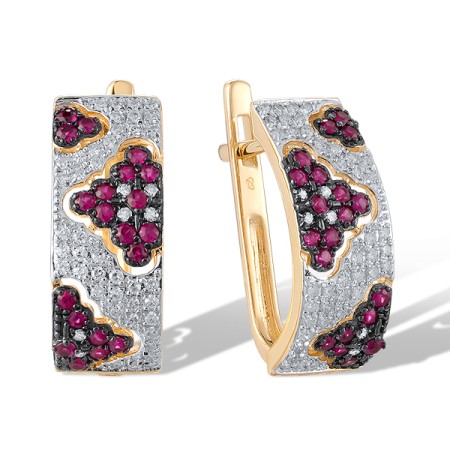 14KYWB Earrings Diamond,Ruby (E321347RUY14KYWB)