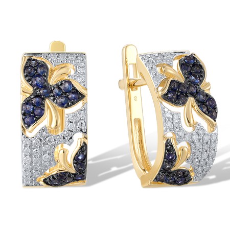 14KYWB Earrings Blue Sapphire,Diamond (E321349SAP14KYWB)