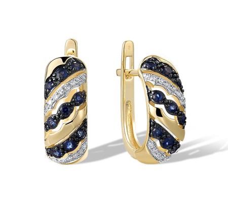 14KYWB Earrings Blue Sapphire,Diamond (E321350SAP14KYWB)