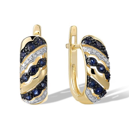 14KYWB Earrings Blue Sapphire,Diamond (E321350SAP14KYWB)