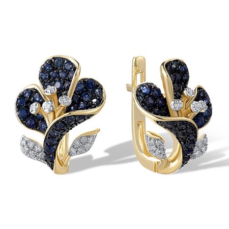14KYWB Earrings Blue Sapphire,Diamond (E321394SAP14KYWB)