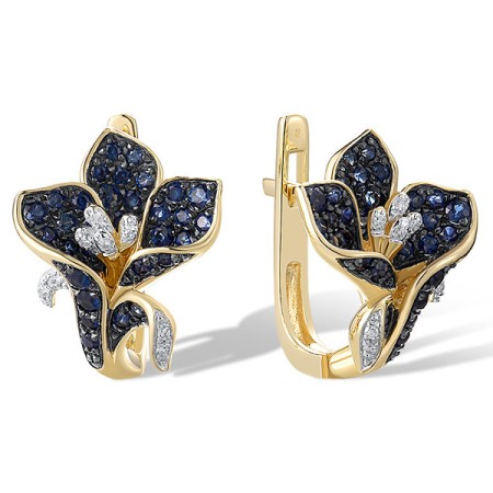 14KYWB Earrings Blue Sapphire,Diamond (E321396SAP14KYWB)