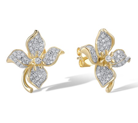 14KYW Earrings Diamond (E321448DIA14KYW)