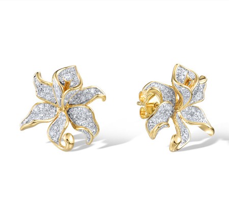 14KYW Earrings Diamond (E321450DIA14KYW)