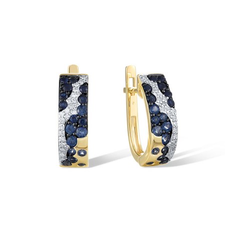 14KYWB Earrings Diamond,Blue Sapphire (E321473SAP14KYWB)