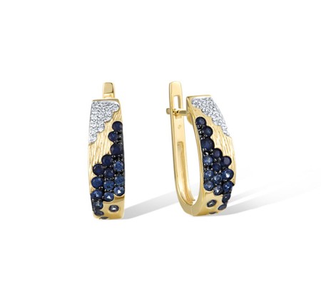 14KYWB Earrings Blue Sapphire,Diamond (E321474SAP14KYWB)