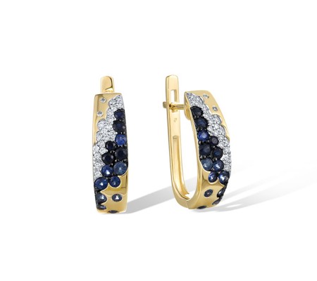 14KYWB Earrings Blue Sapphire,Diamond (E321476SAP14KYWB)