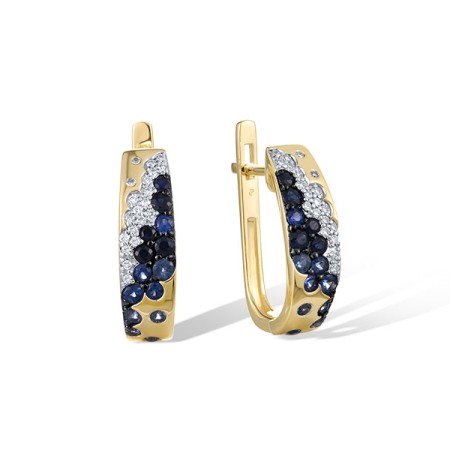 14KYWB Earrings Blue Sapphire,Diamond (E321476SAP14KYWB)