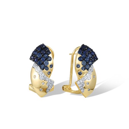 14KYWB Earrings Blue Sapphire,Diamond (E321477SAP14KYWB)