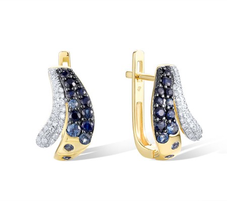 14KYWB Earrings Blue Sapphire,Diamond (E321478SAP14KYWB)