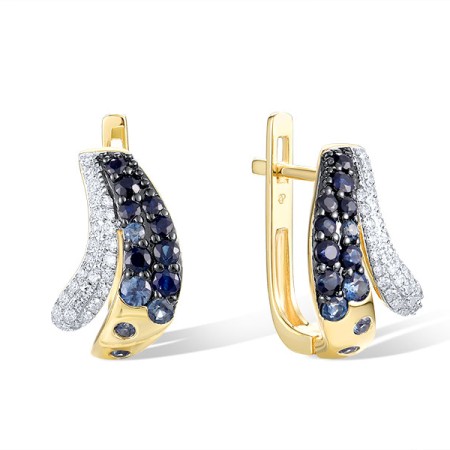 14KYWB Earrings Blue Sapphire,Diamond (E321478SAP14KYWB)