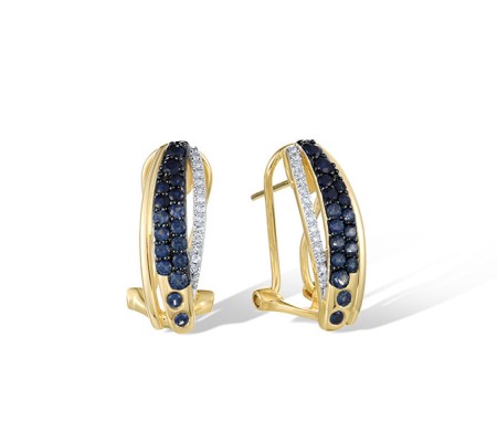 14KYWB Earrings Blue Sapphire,Diamond (E321480SAP14KYWB)