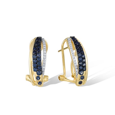 14KYWB Earrings Blue Sapphire,Diamond (E321480SAP14KYWB)