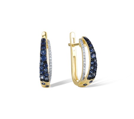 14KYWB Earrings Blue Sapphire,Diamond (E321481SAP14KYWB)