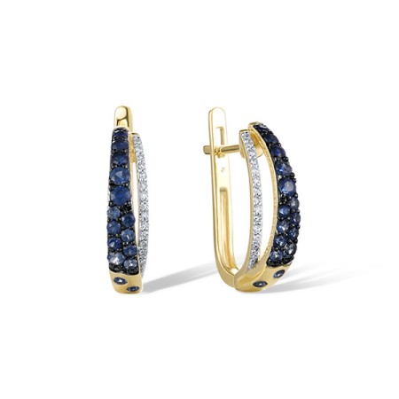 14KYWB Earrings Blue Sapphire,Diamond (E321481SAP14KYWB)