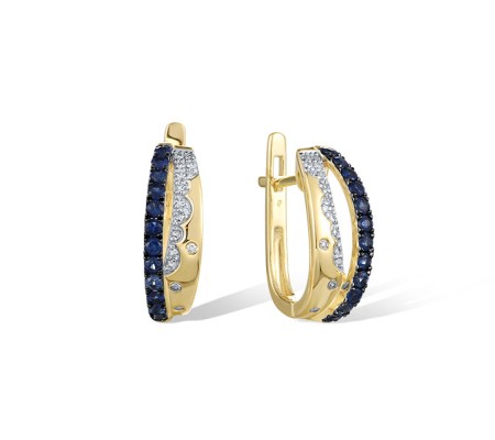 14KYWB Earrings Blue Sapphire,Diamond (E321482SAP14KYWB)