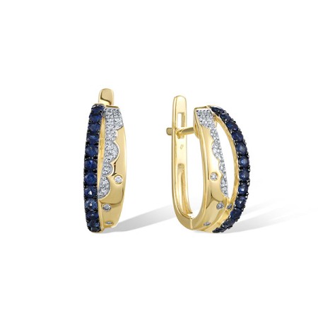 14KYWB Earrings Blue Sapphire,Diamond (E321482SAP14KYWB)