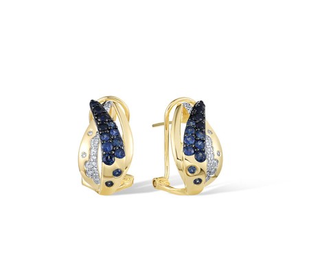 14KYWB Earrings Blue Sapphire,Diamond (E321484SAP14KYWB)