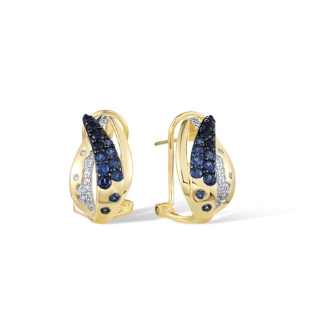 14KYWB Earrings Blue Sapphire,Diamond (E321484SAP14KYWB)
