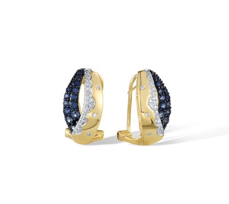 14KYWB Earrings Blue Sapphire,Diamond (E321485SAP14KYWB)