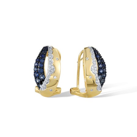 14KYWB Earrings Blue Sapphire,Diamond (E321485SAP14KYWB)