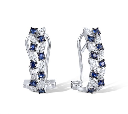 14KWB Earrings Blue Sapphire,Diamond (E321508SAP14KWB)