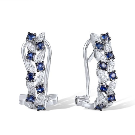 14KWB Earrings Blue Sapphire,Diamond (E321508SAP14KWB)