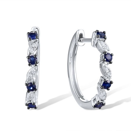 14KWB Earrings Blue Sapphire,Diamond (E321509SAP14KWB)