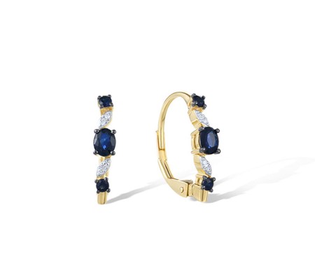 14KYWB Earrings Blue Sapphire,Diamond (E321511SAP14KYWB)