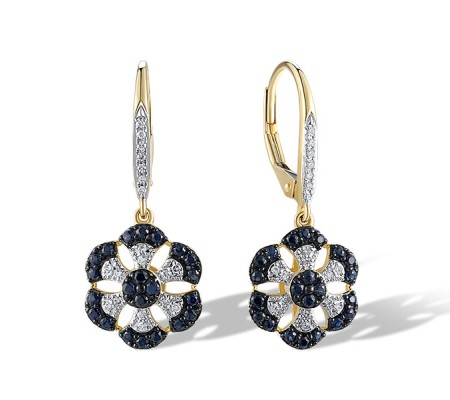 14KYWB Earrings Blue Sapphire,Diamond (E321514SAP14KYWB)