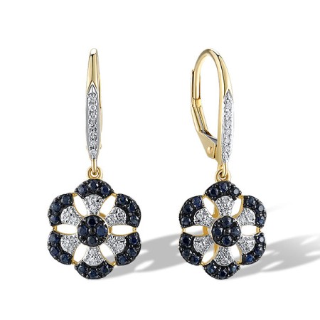 14KYWB Earrings Blue Sapphire,Diamond (E321514SAP14KYWB)