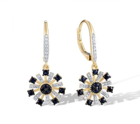 14KYWB Earrings Blue Sapphire,Diamond (E321516SAP14KYWB)
