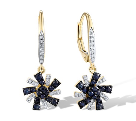 14KYWB Earrings Blue Sapphire,Diamond (E321518SAP14KYWB)