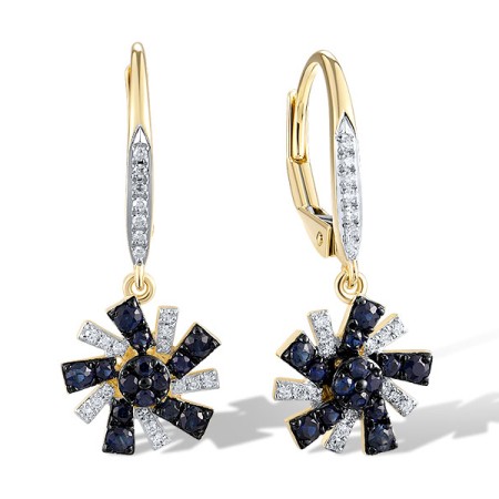 14KYWB Earrings Blue Sapphire,Diamond (E321518SAP14KYWB)