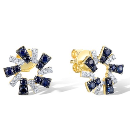14KYWB Earrings Blue Sapphire,Diamond (E321519SAP14KYWB)