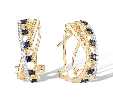 14KYWB Earrings Blue Sapphire,Diamond (E321532SAP14KYWB)