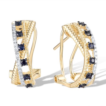 14KYWB Earrings Blue Sapphire,Diamond (E321532SAP14KYWB)