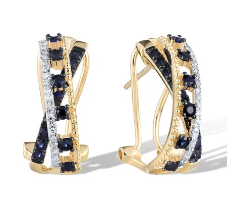 14KYWB Earrings Blue Sapphire,Diamond (E321535SAP14KYWB)